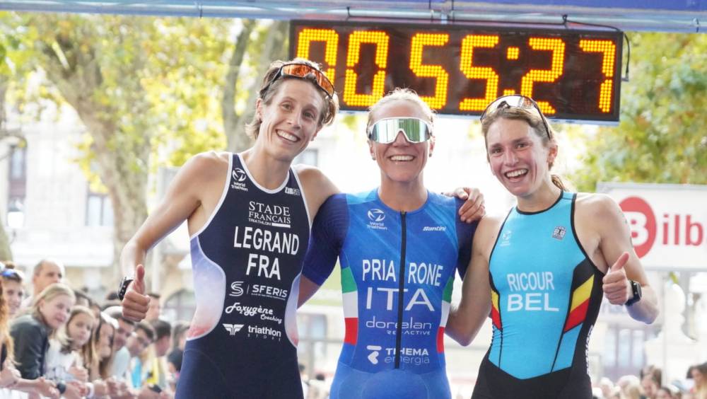 moisson bleue sur les europe de duathlon courte distance